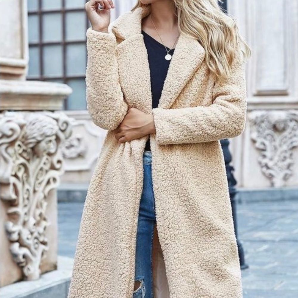 Long Teddy Duster Coat - Picture 5 of 8